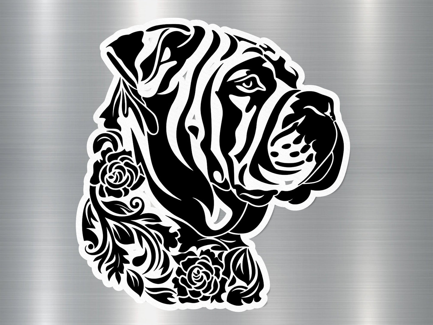 Mastiff with Flowers Dog Sticker