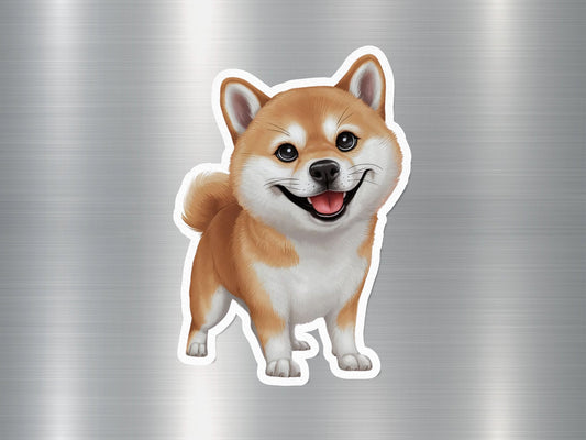 Happy Shiba Dog Sticker