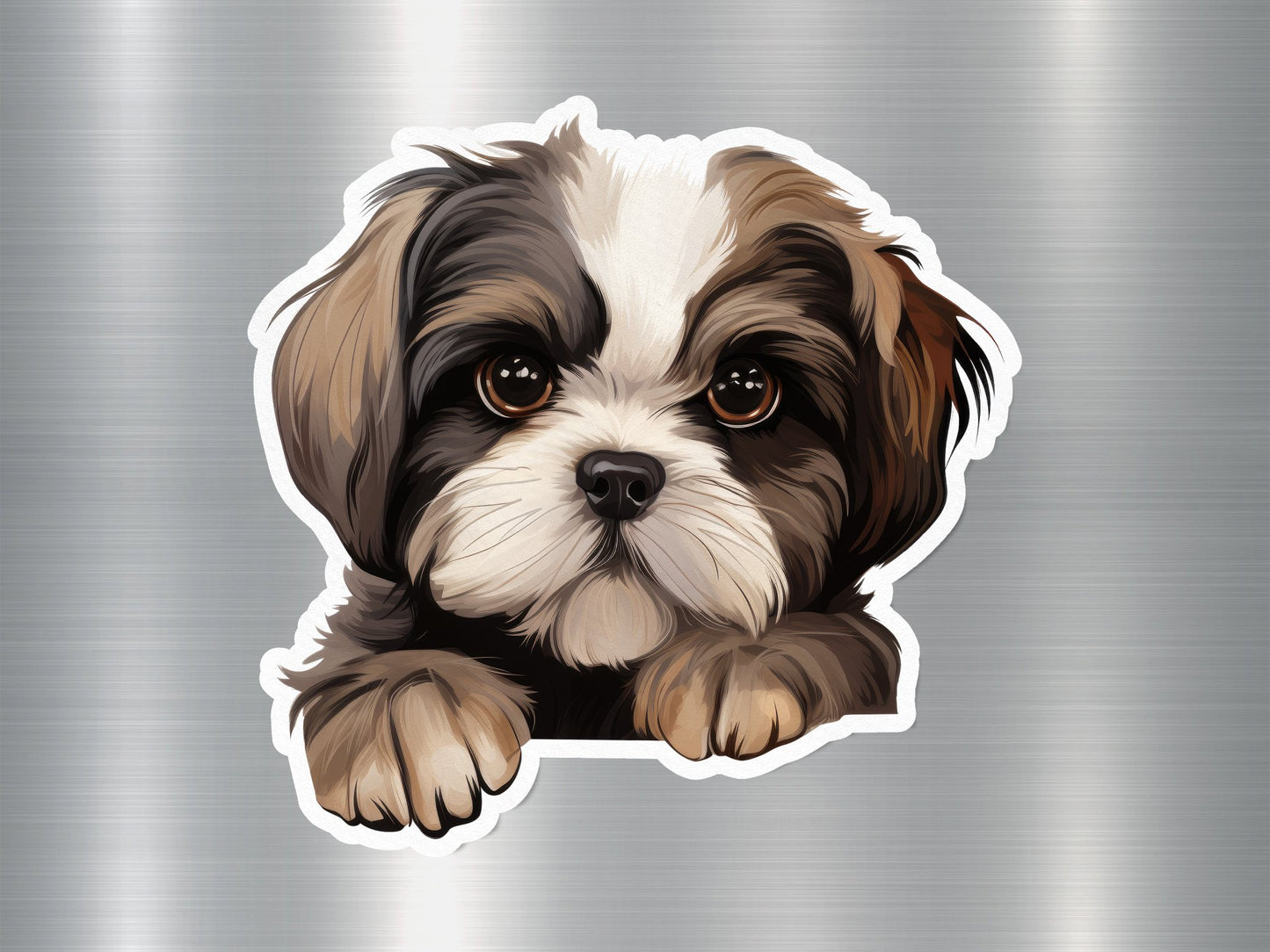 Shih Tzu Peeking Over Dog Sticker