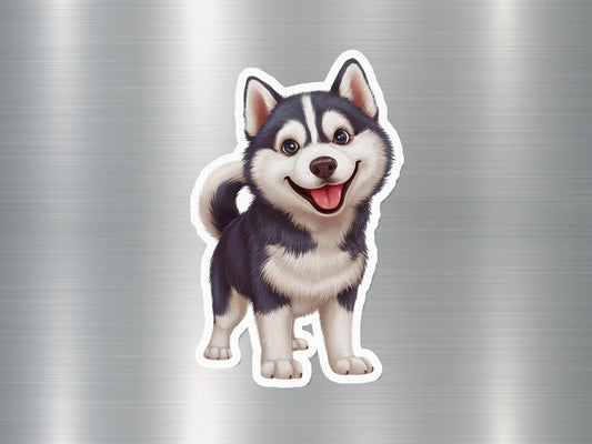 Smiling Siberian Husky Dog Sticker