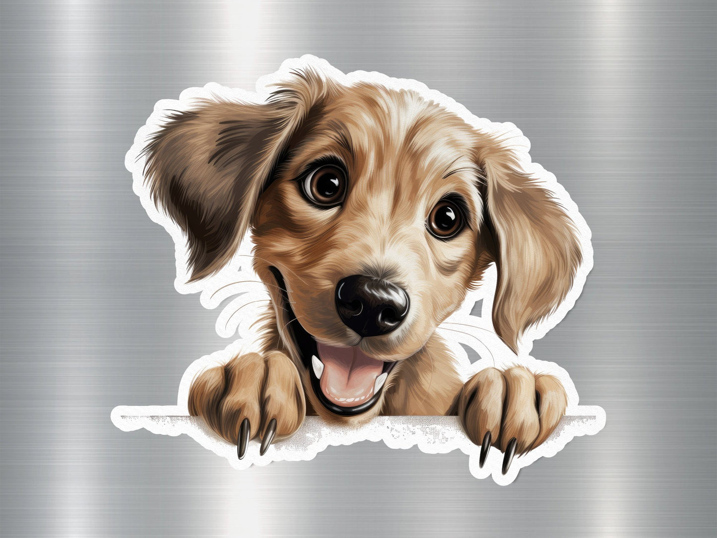 Golden Retriever Puppy Peeking Dog Sticker