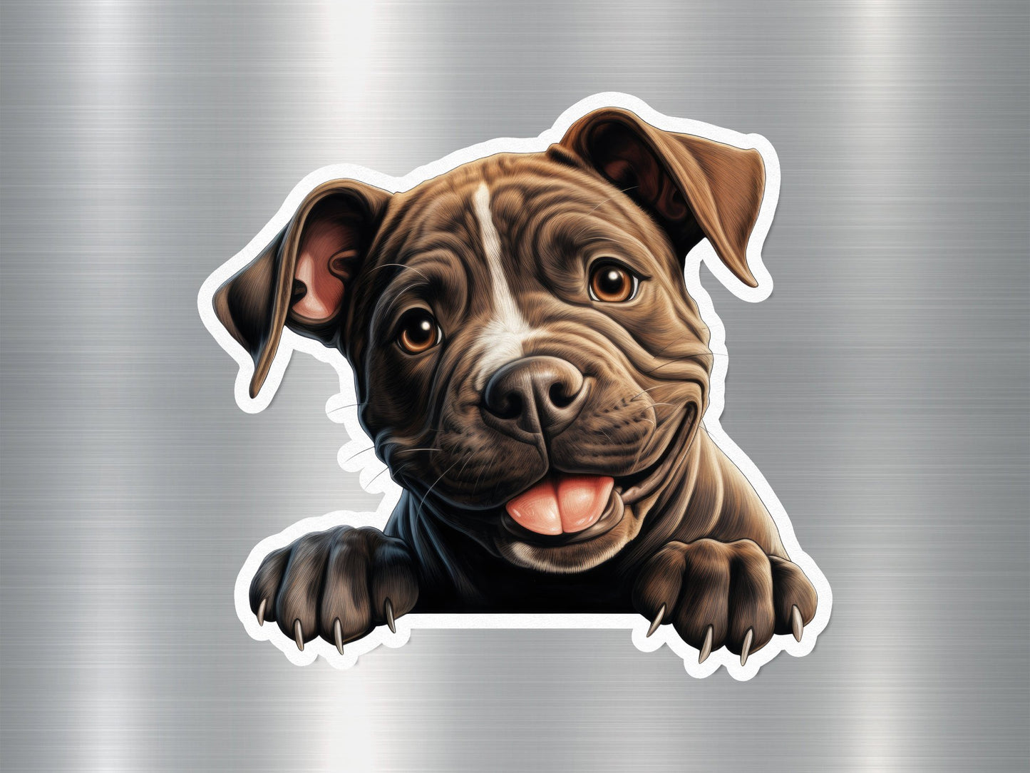 Pit Bull Peek Dog Sticker