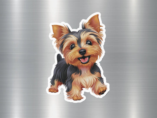 Happy Yorkie Dog Sticker