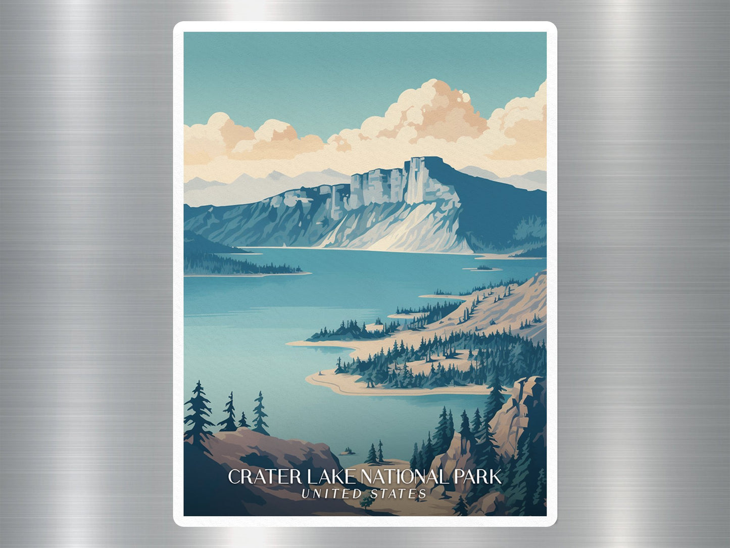 Vintage Crater Lake Travel Sticker