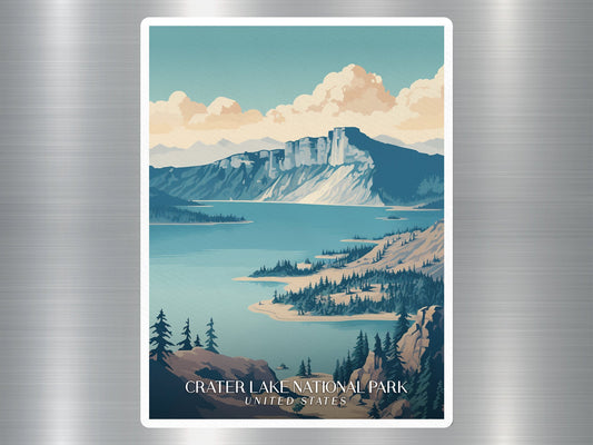 Vintage Crater Lake Travel Sticker