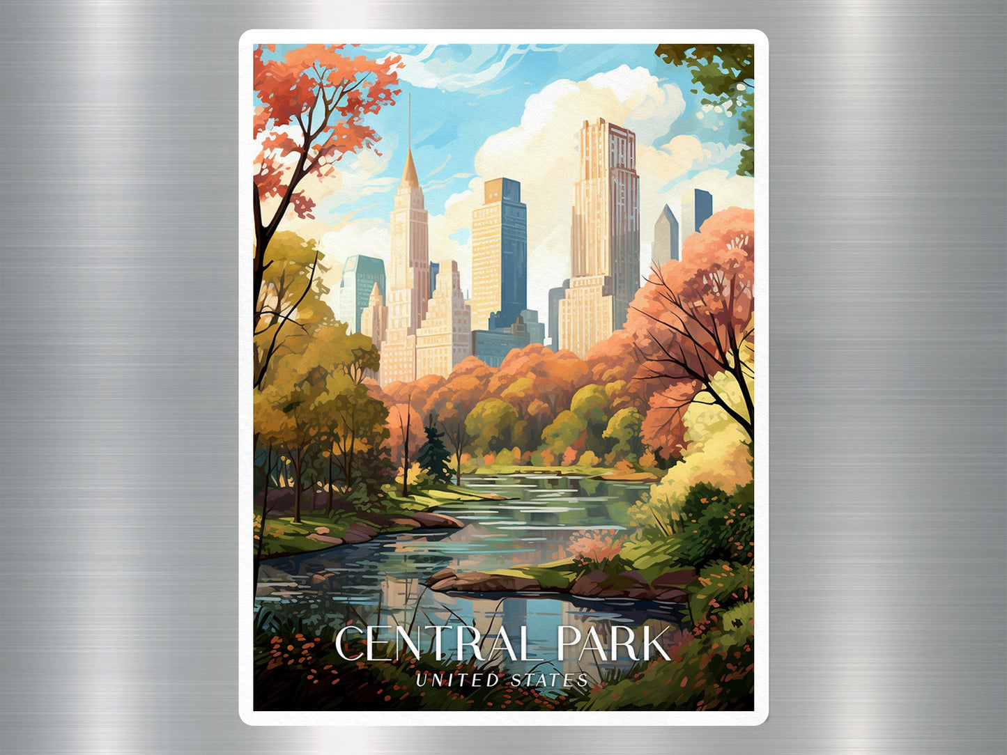 Vintage Central Park Travel Sticker