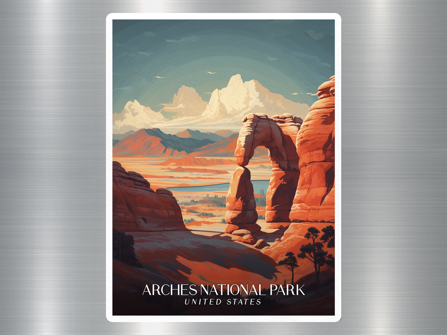 Vintage Arches National Park Travel Sticker