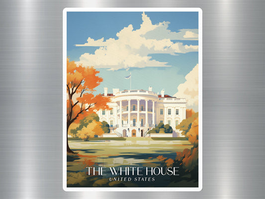 Vintage The White House Travel Sticker