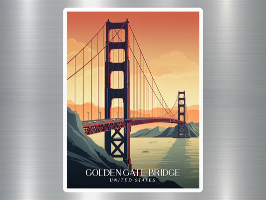 Vintage Golden Gate Bridge Travel Sticker