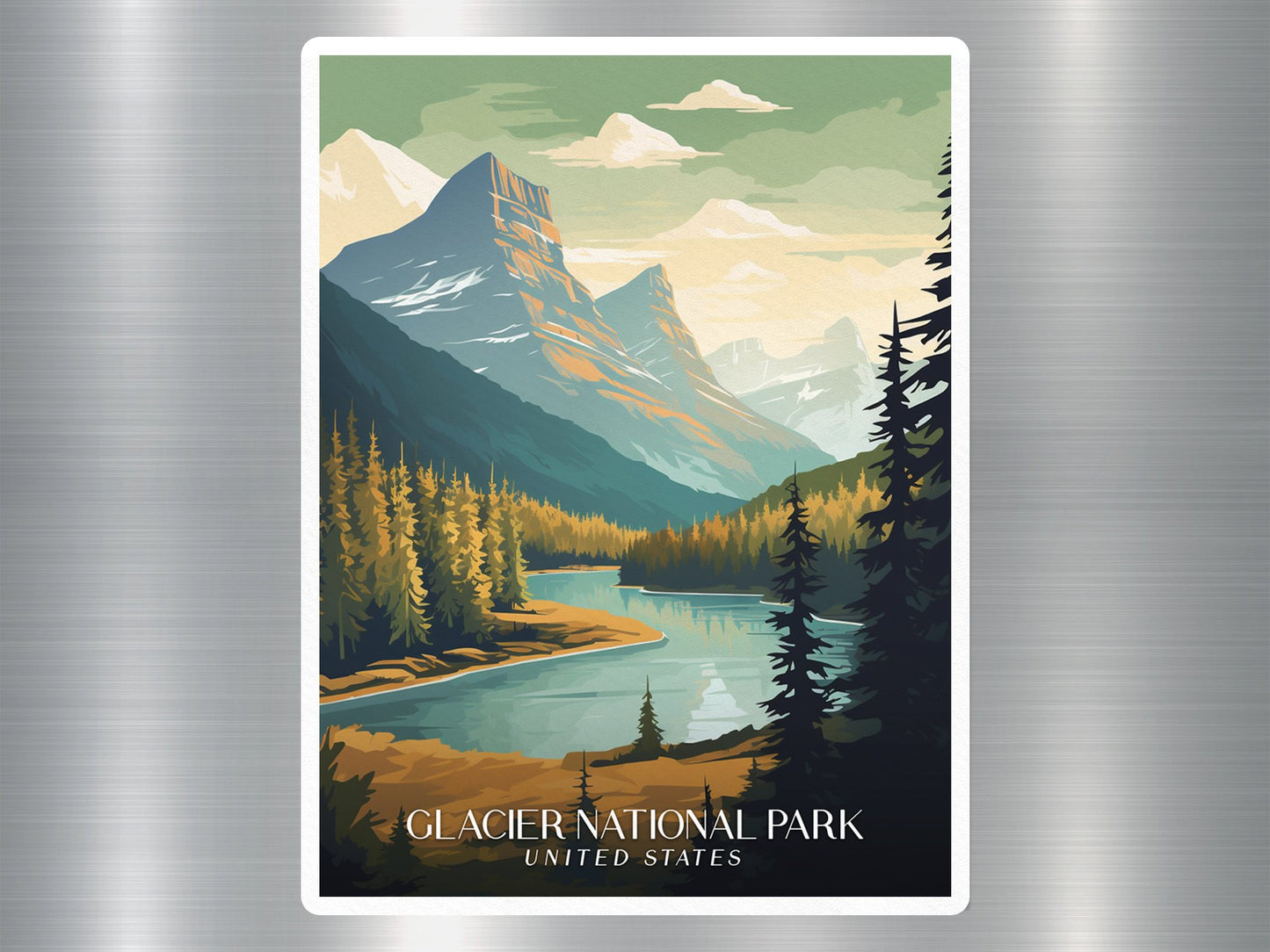 Vintage Glacier National Park Travel Sticker