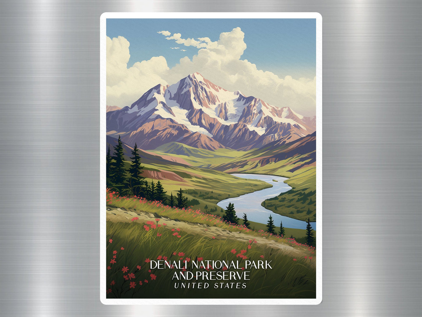 Vintage Denali National Park and Preserve Travel Sticker