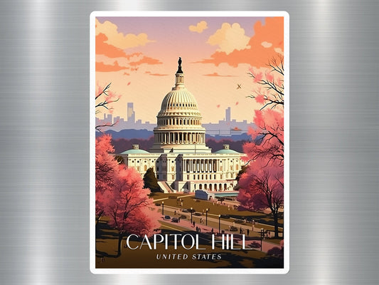 Vintage Capitol Hill Travel Sticker