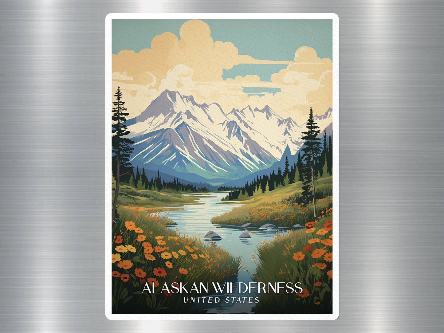 Vintage Alaskan Wilderness Travel Sticker