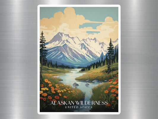 Vintage Alaskan Wilderness Travel Sticker