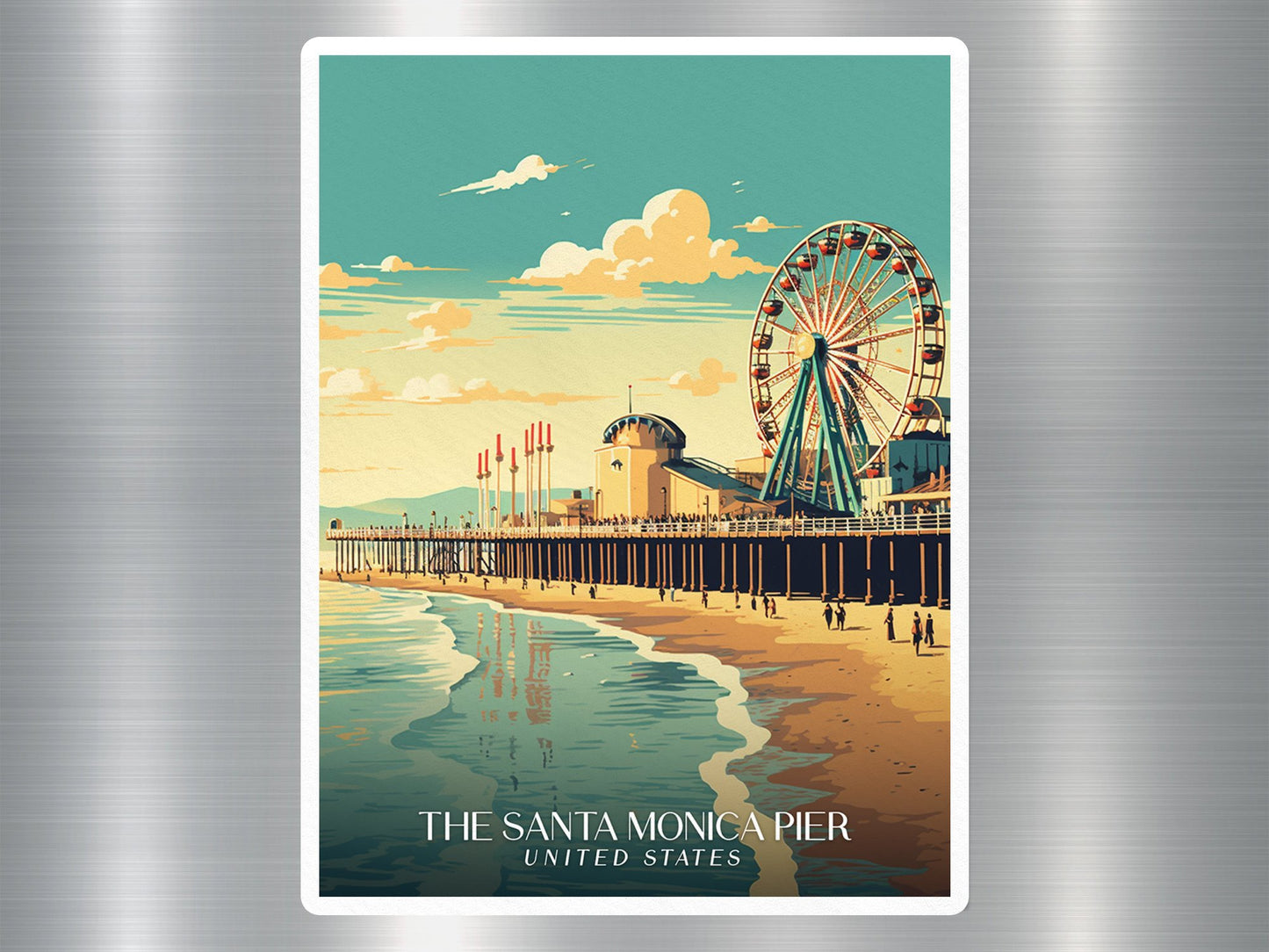 Vintage The Santa Monica Pier Travel Sticker