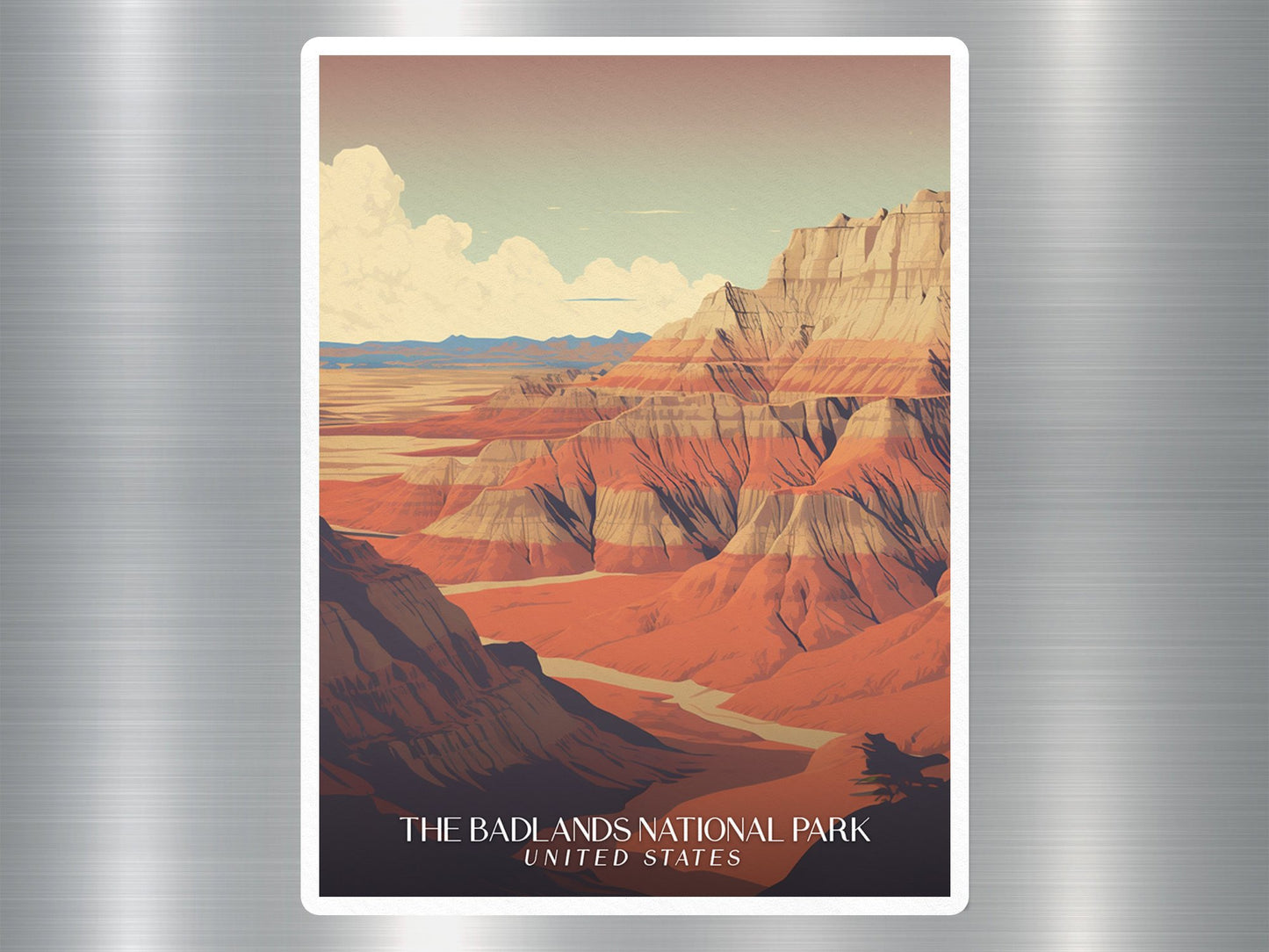 Vintage The Badlands National Park Travel Sticker