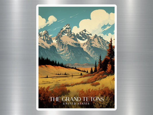 Vintage The Grand Tetons Travel Sticker