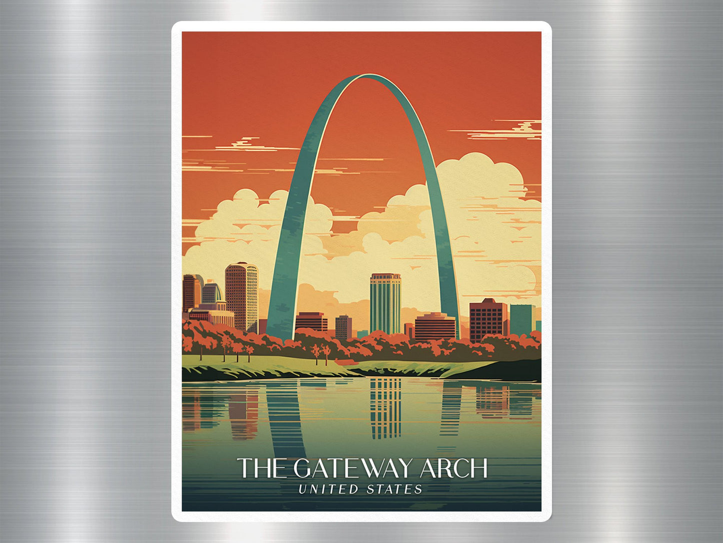 Vintage The Gate Way Arch Travel Sticker