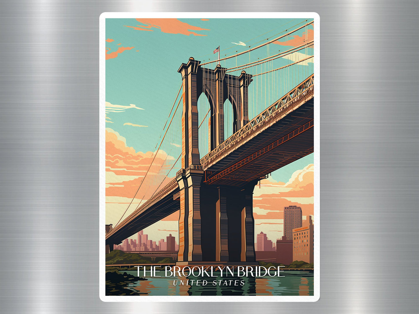 Vintage The Brooklyn Bridge Travel Sticker