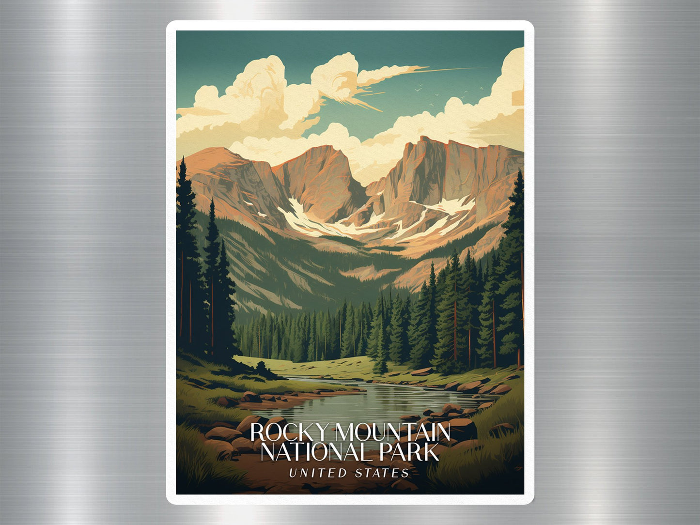 Vintage Rocky Mountain National Park Travel Sticker