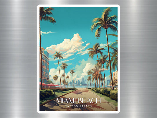 Vintage Miami Beach Travel Sticker