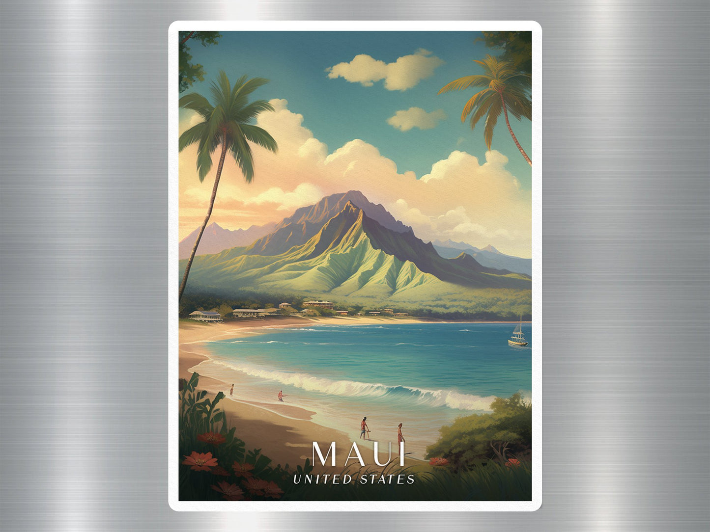 Vintage Maui Travel Sticker