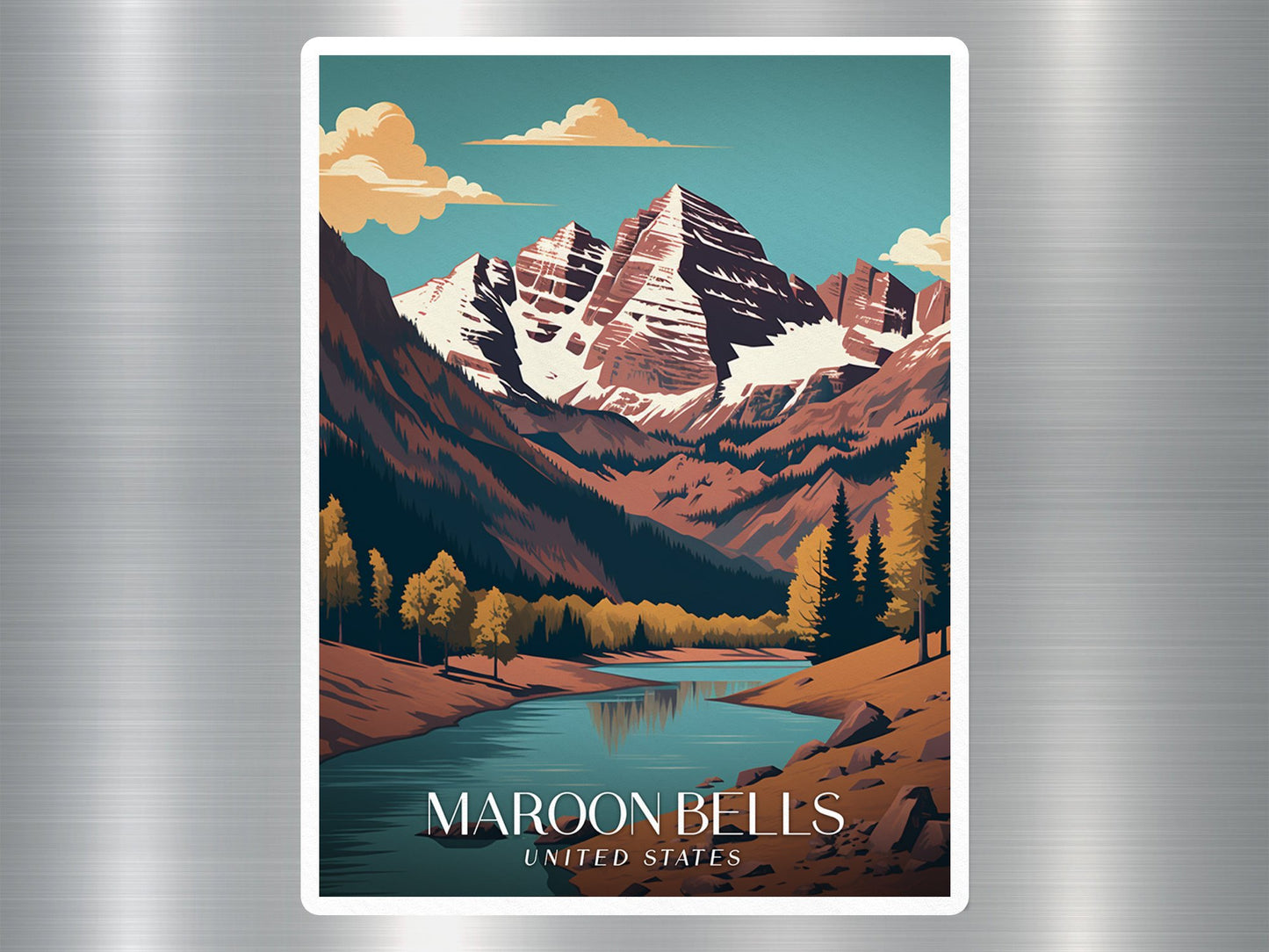 Vintage Maroon Bells Travel Sticker