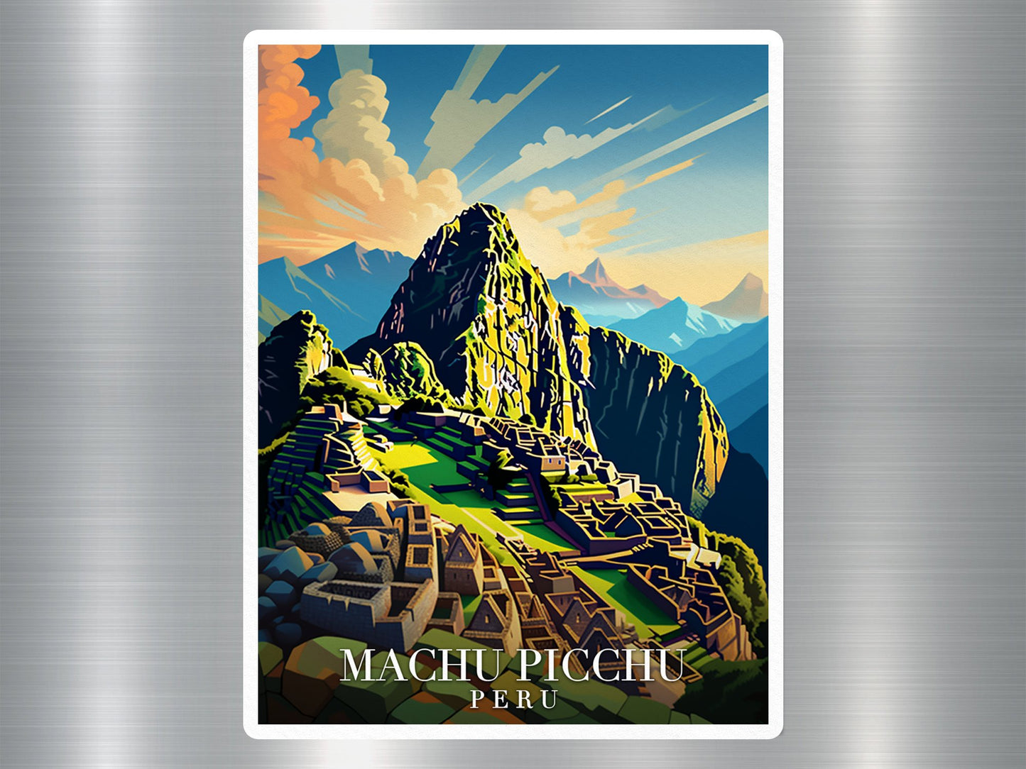 Vintage Machu Picchu Travel Sticker