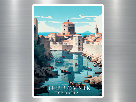 Vintage Dubrovnik Croatia Travel Sticker