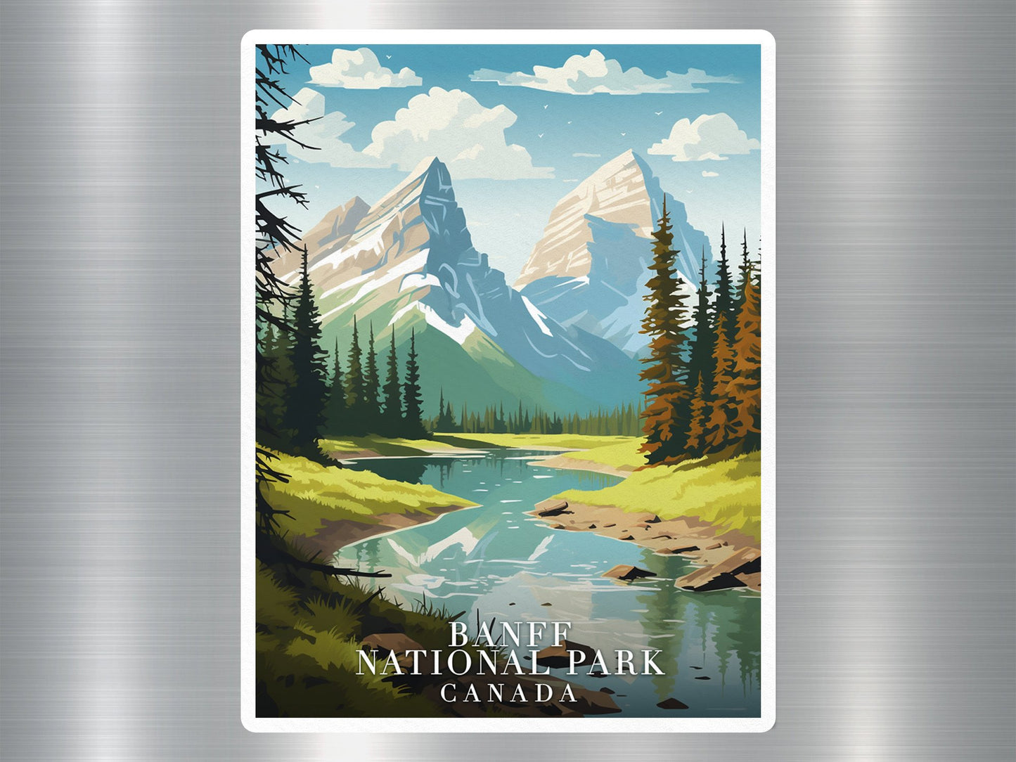 Vintage Banff National Park Travel Sticker