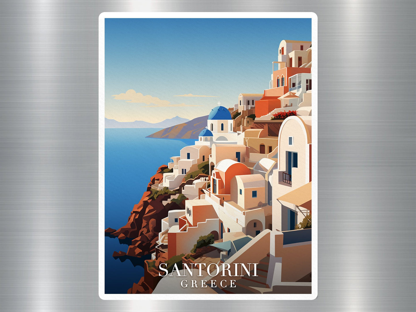 Vintage Santorini Greece Travel Sticker