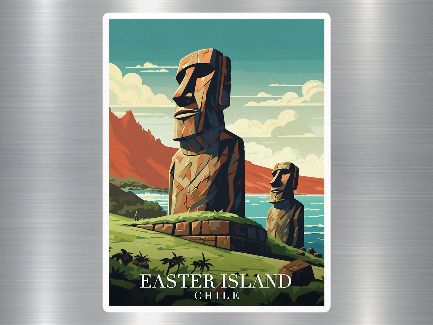 Vintage Easter Island Chile Travel Sticker