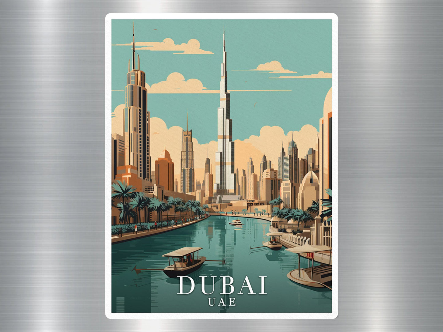 Vintage Dubai UAE Travel Sticker