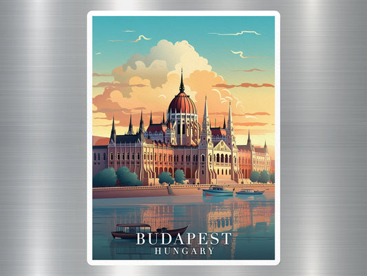 Vintage Budapest Hungary Travel Sticker