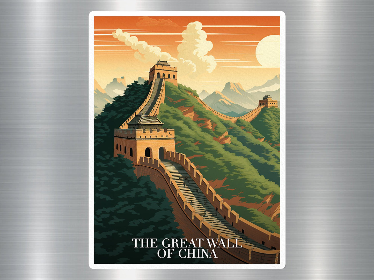 Vintage The Great Wall of China Travel Sticker