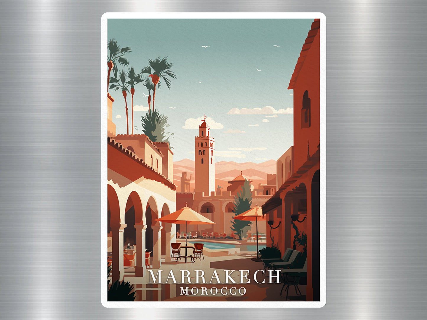 Vintage Marrakech Morocco Travel Sticker