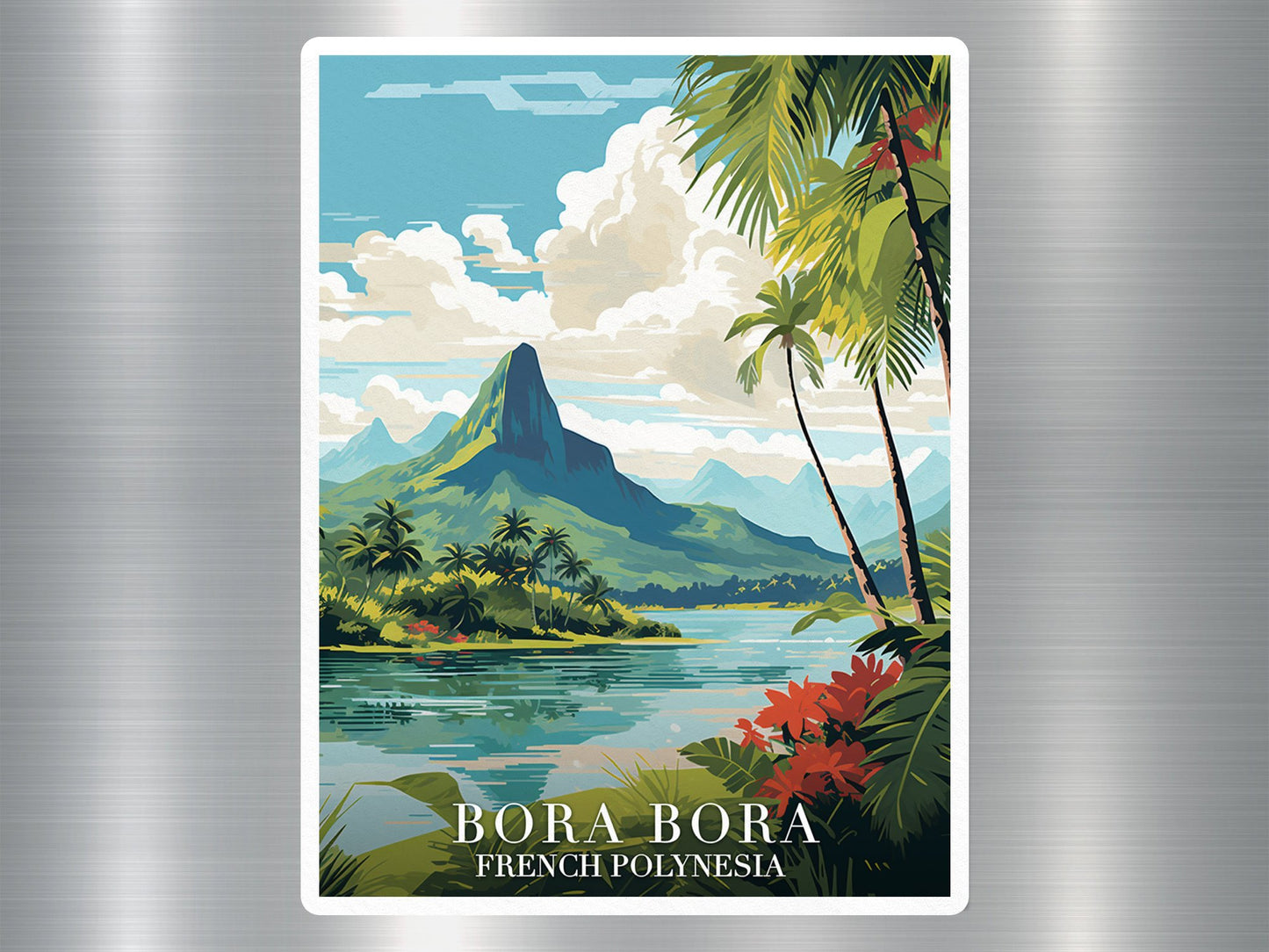 Vintage Bora Bora French Polynesia Travel Sticker