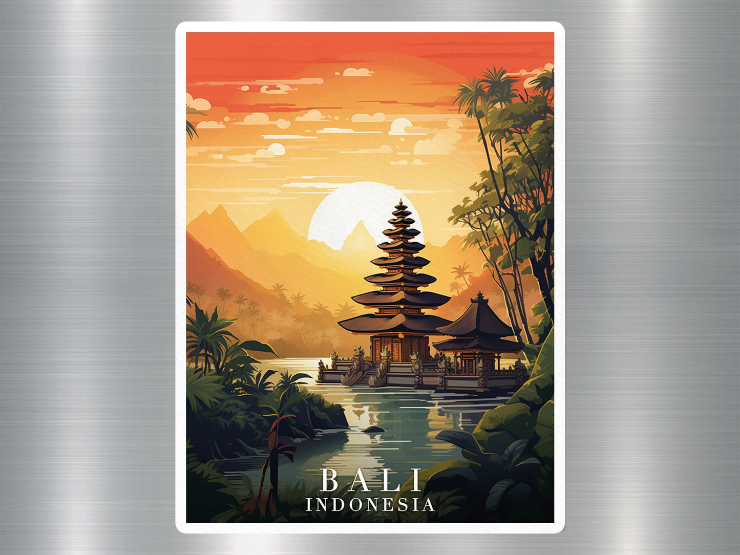 Vintage Bali Indonesia Travel Sticker