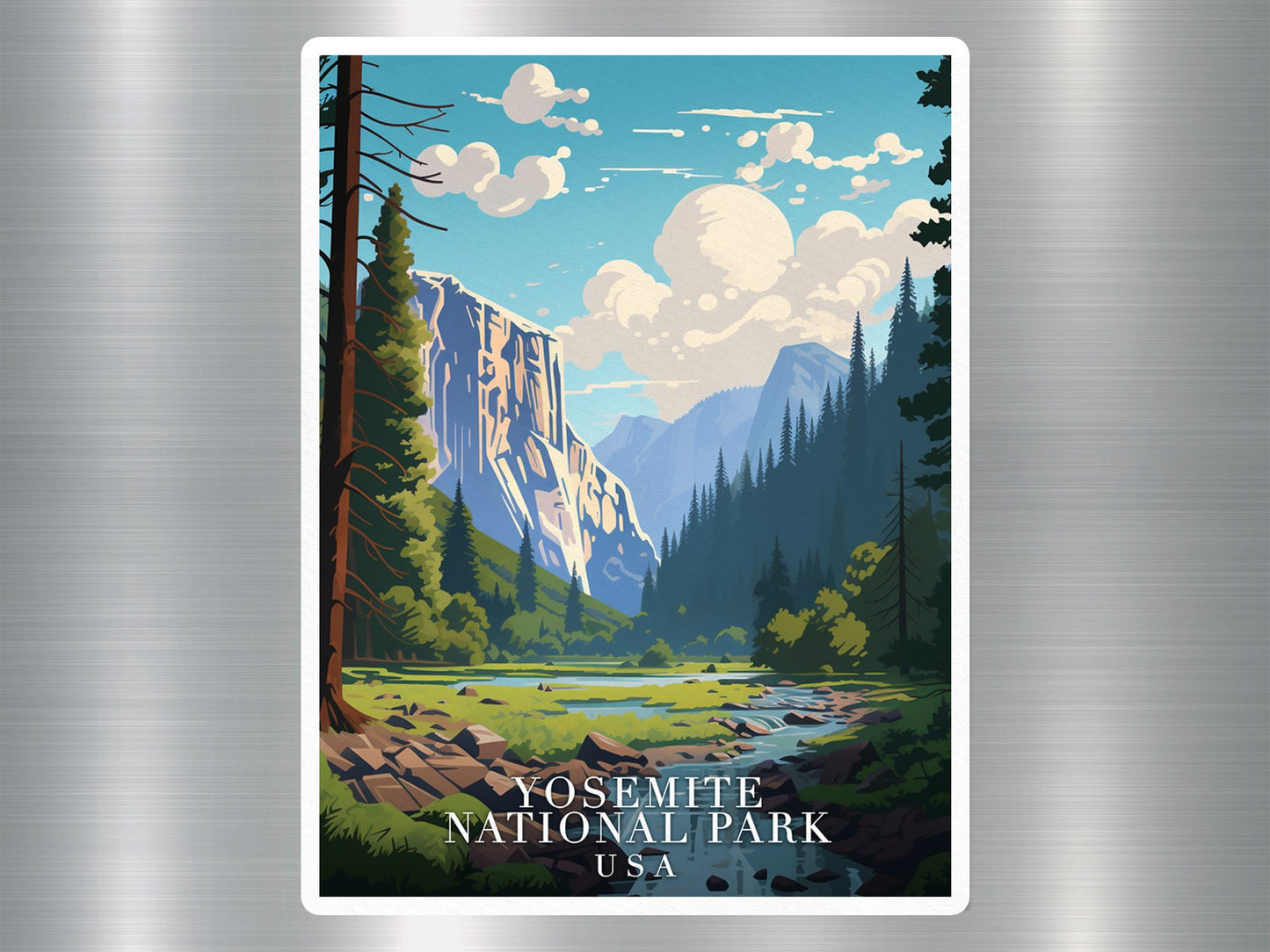 Vintage Yosemite National Park USA Travel Sticker