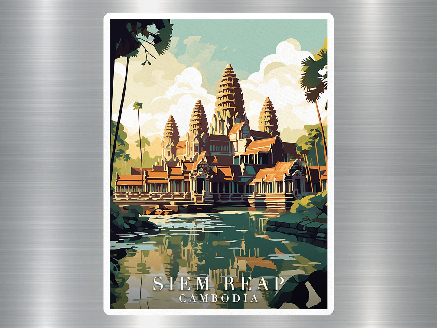 Vintage Siem Reap Cambodia Travel Sticker