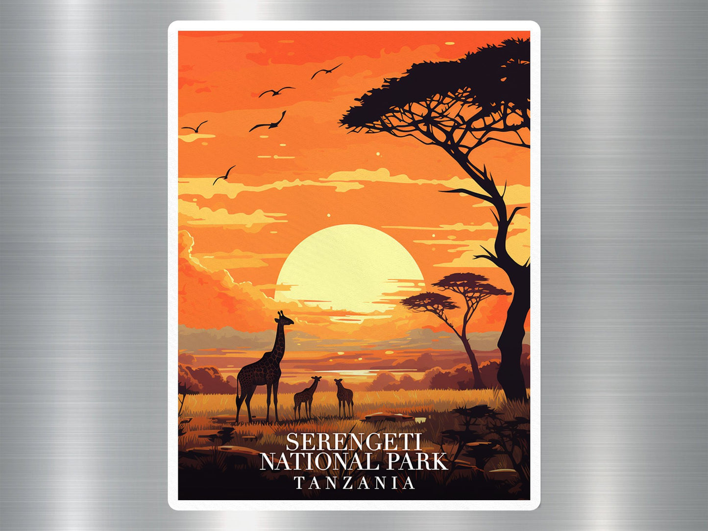 Vintage Serengeti National Park Tanzania Travel Sticker