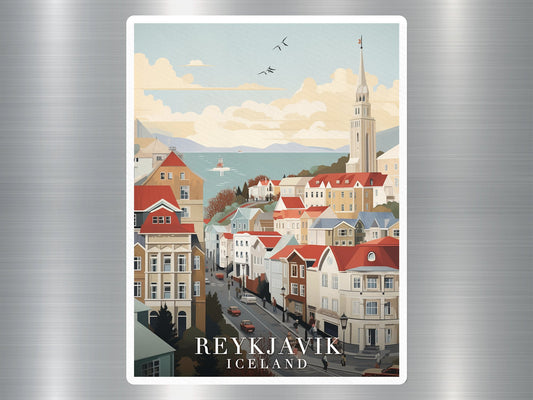 Vintage Reykjavik Iceland Travel Sticker