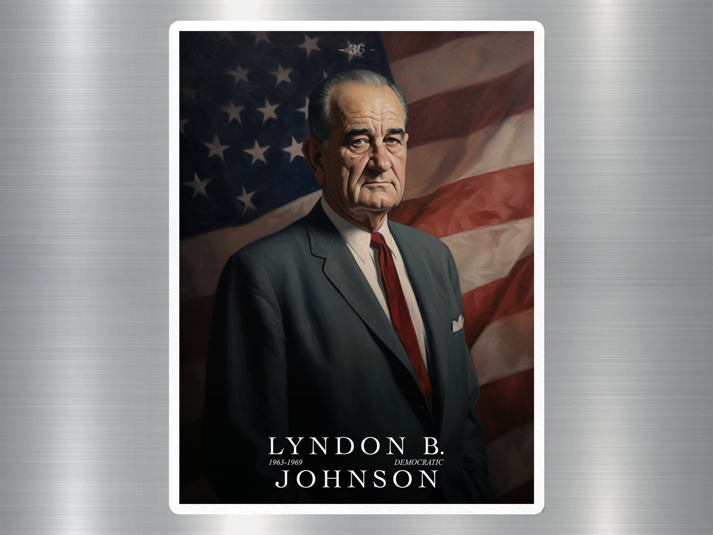 Lyndon B. Johnson US President Sticker