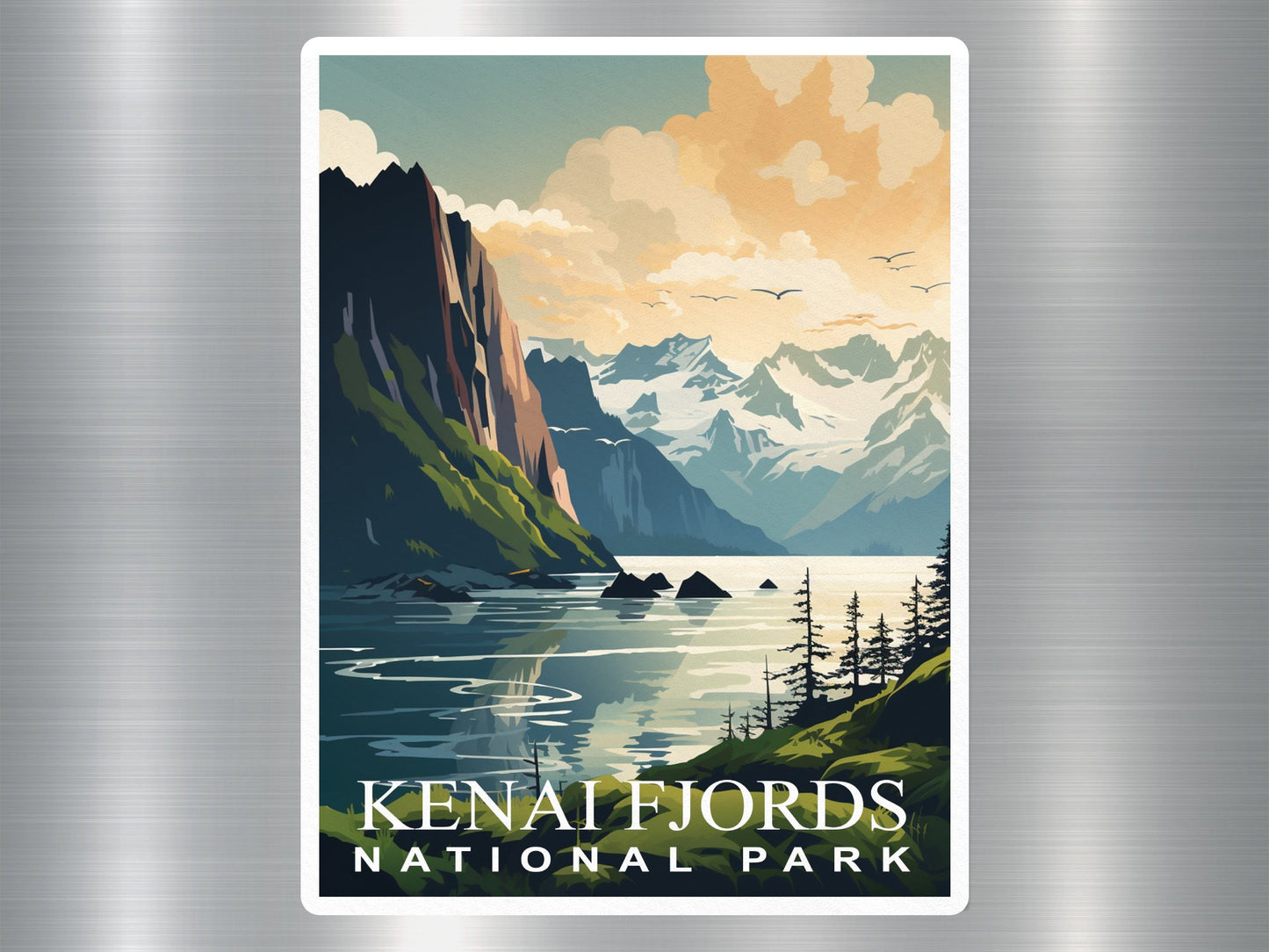 Vintage Kenai Fjords National Park Sticker