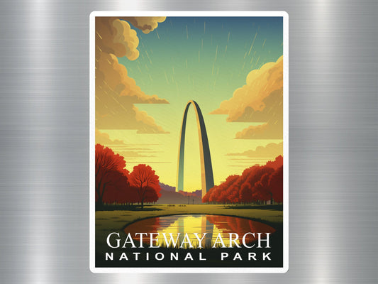 Vintage Gateway Arch National Park Sticker