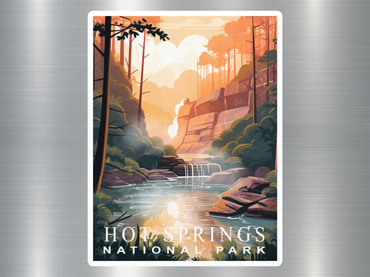 Vintage Hot Springs National Park Sticker