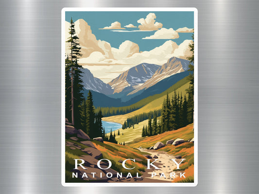 Vintage Rocky National Park Sticker