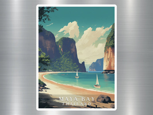 Vintage Maya Bay Thailand Sticker