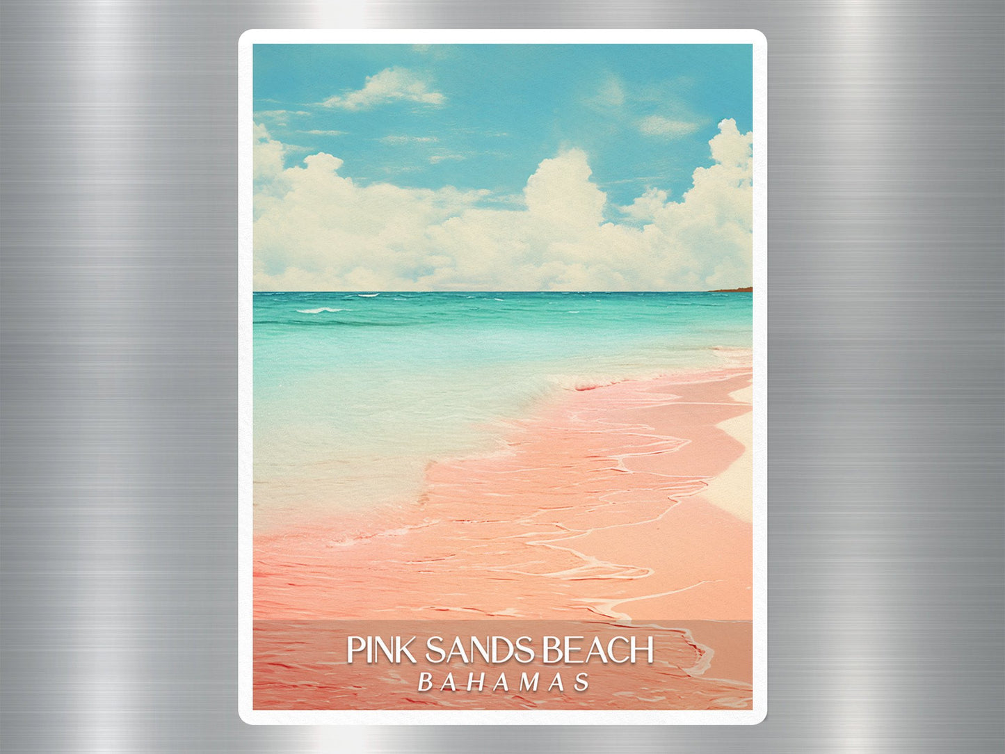 Vintage Pink Sand Beach Bahamas Sticker