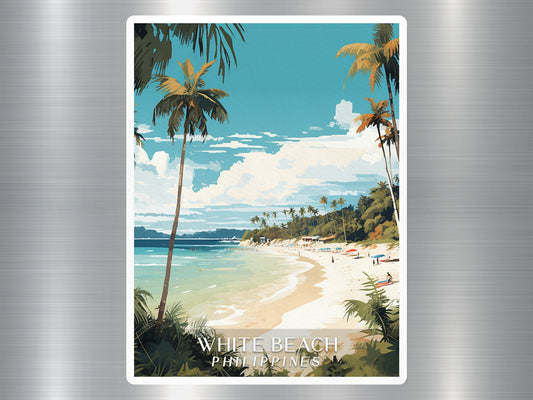 Vintage White Beach Philippine Sticker